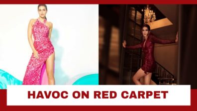 Maroon Sequined Dress To Pink Shimmery Dress: Times Kriti Sanon Raised Havoc On Red Carpet