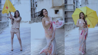 Monsoon Madness: Urfi Javed looks ultra-hot in saree, says ‘Iss Baarish Mein’