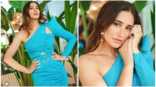 Nargis Fakhri oozes like divine beauty in one-shoulder blue outfit, see pics