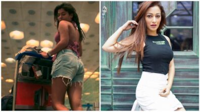 Nidhi Bhansuhali poses in crop top and denim shorts at airport, Sunayana Fozdar says, ‘you just want attention’