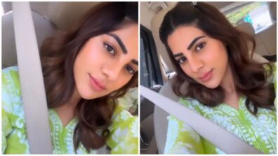 Nikki Tamboli dares to go ‘nofilter’ in green embellished kurta set, watch