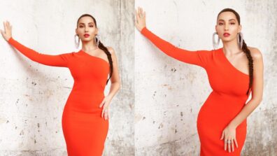 Nora Fatehi looks ‘class apart’ in orange one-shoulder bodycon dress, tags Victoria Beckham in her post for THIS reason