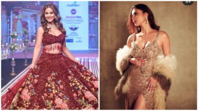 Queens: Hina Khan and Mouni Roy slay in super embellished designer ensembles