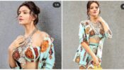 Rubina Dilaik is in a process of Metanoia, looks ravishing in turquoise blue printed pantsuit