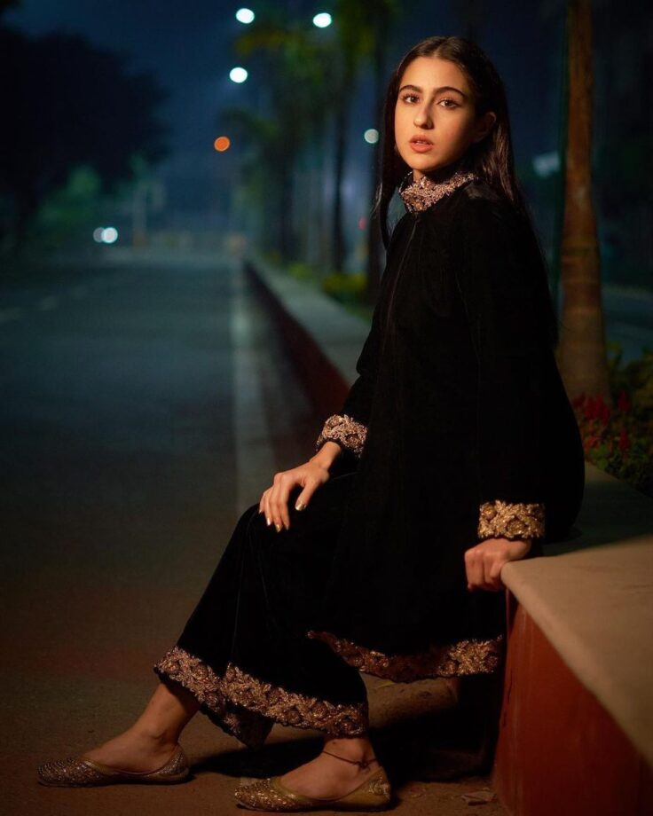 Ruffled Dress To Sequin: Sara Ali Khan’s Statement Looks In Black: See Pics - 1