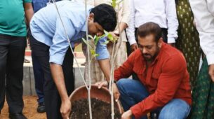 Salman Khan accepts ‘Green India Challenge, plants saplings at Ramoji Film City