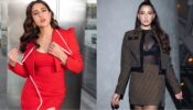 Sara Ali Khan is blowing kisses in spicy red outfit, Nora Fatehi sizzles like in black transparent bralette