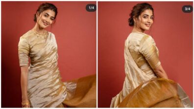 Saree Mein Nari: Pooja Hegde is a sight to behold in golden saree, are you crushing?