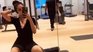 Sassy Amu Emmanuel drops stunning fitness goals from the gym, see video