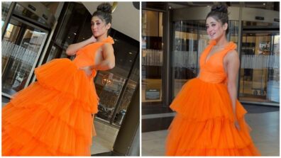 Shivangi Joshi is straight out of fairyland in ruffle candy orange gown, see pictures