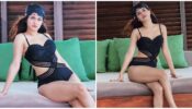 Sitting real pretty: Avneet Kaur crosses all limits of boldness, looks super sensuous in black cut-out monokini on couch