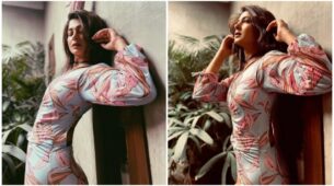 Stunner: Jennifer Winget storms off in a classy-curvy floral bodycon dress