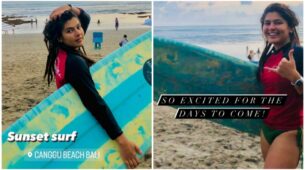 Sunset Surf: Nidhi Bhanushali stuns in swimsuit, see pictures