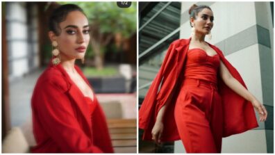 Surbhi Jyoti is class apart in red corset pantsuit, are you in love?