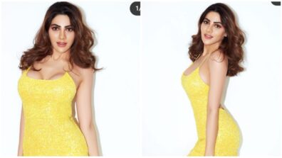 Photoshoot: Nikki Tamboli is shining bright like sunflower in yellow midi V-neck dress, are you crushing?