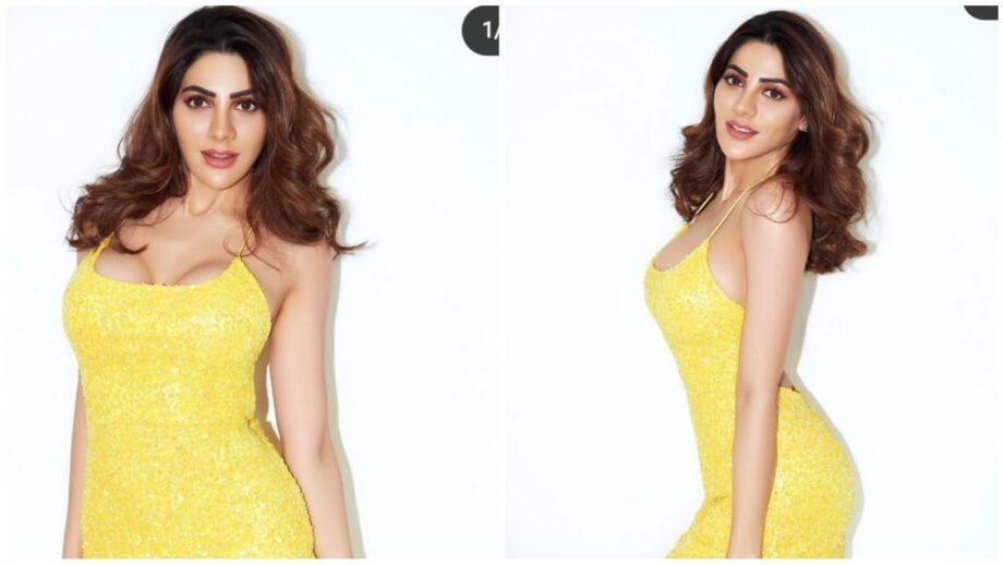 Photoshoot: Nikki Tamboli is shining bright like sunflower in yellow midi V-neck dress, are you crushing? 632935