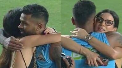 Throwback To When Hardik Pandya And Natasa Shared An Emotional Hug After An IPL Match! Here’s A Cute Clip Of Them!