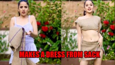 Urfi Javed Takes Best Out Of Waste To New Level As She Makes A Dress From Sack: Checkout