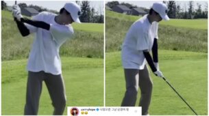 Watch: BTS Jin plays golf, J-Hope trolls him in public