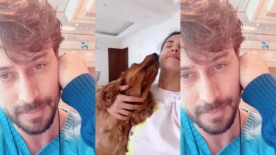 Watch: Disha Patani gets kisses from her pet dog, Tiger Shroff melts