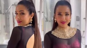 Watch: Malaika Arora sizzles in see-through all black ethnic avatar