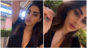 Watch: Nikki Tamboli flaunts gorgeous hair in LBD, see candid moment