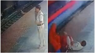 Watch: RPF Officer Saving Older Woman’s Life From Being Run Over By A Train
