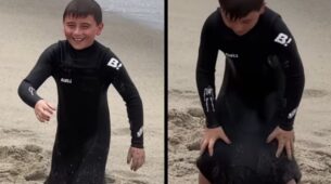 Watch This Funny Beach Video Of A Kid