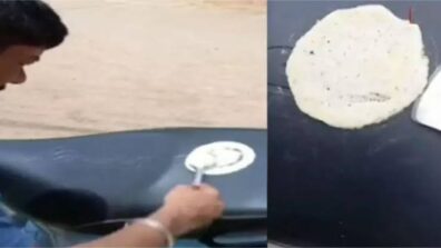 Watch This Video of Man Making Dosa On Vespa Scooter As The Temperature Rises Upto 40 Degrees In Hyderabad