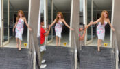 Watch video: Urvashi Rautela gets in trouble for high heels, saves a great fall