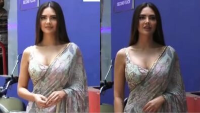 What A Babe: Esha Gupta sets temperature soaring in transparent saree, see viral footage