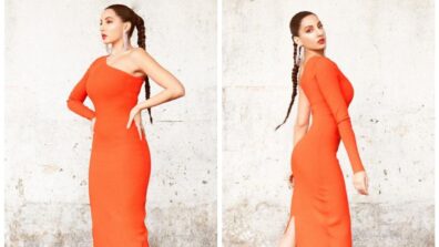 What Swag: Nora Fatehi marks elegance in candy orange Victoria Beckham outfit