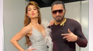 Yo Yo Honey Singh poses with stunning Jacqueline Fernandez, actress pouts for rapper