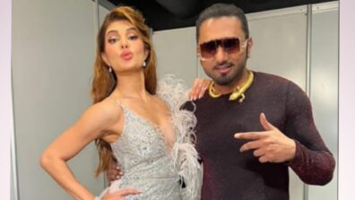 Yo Yo Honey Singh poses with stunning Jacqueline Fernandez, actress pouts for rapper