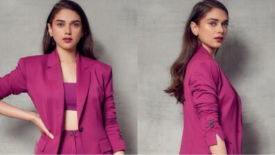 Aditi Rao Hydari champions the boss babe look in purple pant suit, see pics