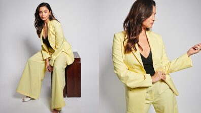 Alia Bhatt Looks Classy And Sassy In Her Yellow Pantsuit says “Main Pose Karti Hoon…Aap Darlings Ka Trailer Dekho”