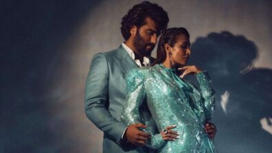 All glitz n glamour! That’s what Malaika Arora and Arjun Kapoor prompted in twinning glowy blue pantsuits