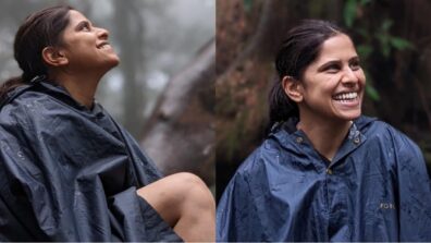 All Smiles: Marathi diva Sai Tamhankar takes casual trail in Mumbai rains, fans vibe in