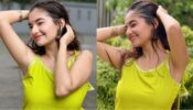 Anushka Sen loves Mumbai rains, enjoys getting wet in green ethnic outfit