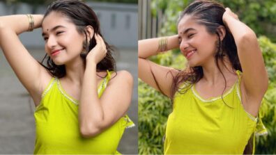 Anushka Sen loves Mumbai rains, enjoys getting wet in green ethnic outfit