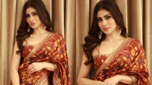Mouni Roy is quintessential ‘Bengali beauty’ in red handcrafted saree, you will go bananas