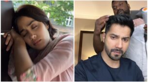 Bawaal stars Varun Dhawan and Janhvi Kapoor take power-nap in between 12-hour shooting shifts, watch video