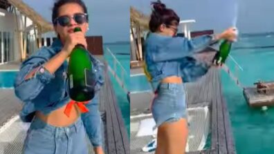 Throwback to when Avneet Kaur gave off lifestyle goals popping a ‘champagne bottle’ in Maldives, watch