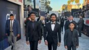 Boys on Fire: Dhanush Walks The Gray Man Premiere With Yathra and Linga, twin in tuxedos