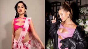 Hailey Bieber’s Western Rhombus Cut-Out dress Or Urfi Javed’s Ethnic Rhombus Cut-Out Blouse, Which Looks Stylish? 