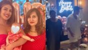 Priyanka Chopra Twins With Daughter Malti Marie in red, while Nick Jonas and Madhu Chopra go dancing together