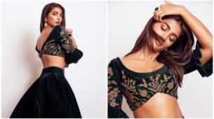 Aww-Spiring: Pooja Hegde’s Velvet Lehenga Makes Her Look Gorgeous