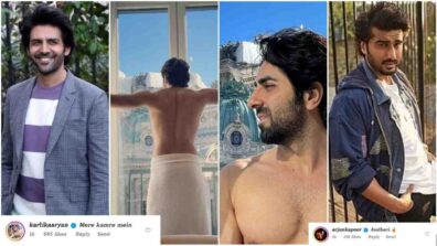 Ayushmann Khurrana does iconic ‘Sawaariya’ pose, goes shirtless, Kartik Aaryan comments ‘Mere kamre mein’