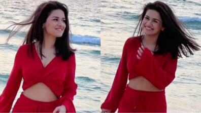 Beach diva: Avneet Kaur to keep you dreaming with her steamy looks in red deep neck top and red skirt