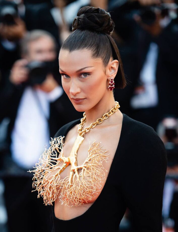 Bella Hadid Looks vivacious in Bodysuit with waist cutouts - 1